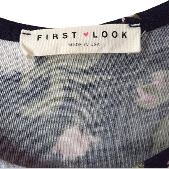 First Look Navy Blue & White Stripe Floral Tunic - Picture 3 of 5